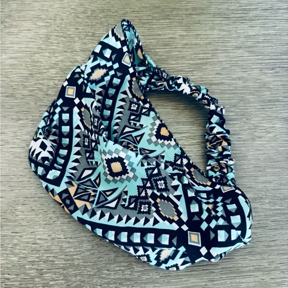 Headband Boho Aztec Tribal Print Hair Wrap Accessory